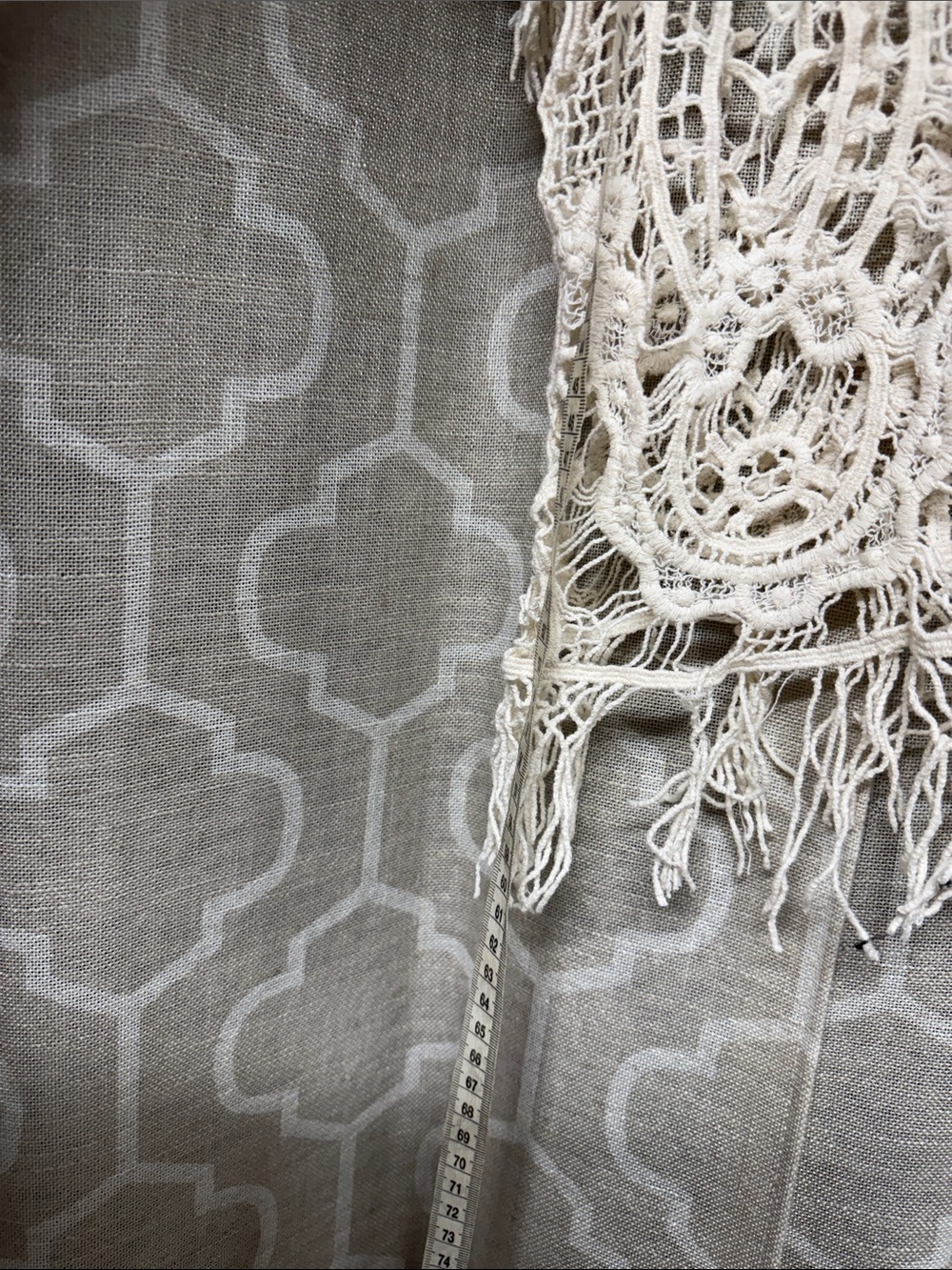 Roommates Cream Crochet Fringe Overlay Top large - Picture 4 of 6